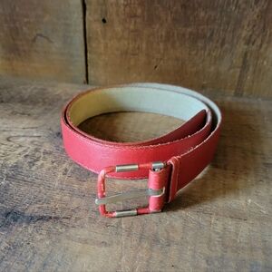 vintage red leather belt